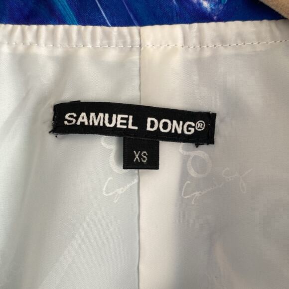 Samuel Dong Blue Purple Swirl Bubble Dress sz XS - Picture 4 of 7